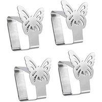 Longziming - 4er-Pack Tischdeckenklammern aus Edelstahl, Tischdeckenklemmen, Tischdeckenhalter, Bezüge (Schmetterling) von LONGZIMING