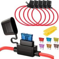 Longziming - 5 Stück 16AWG Sicherungshalter mit mittlerer Stecksicherung, wasserdicht, mit Kabel, dc 32 v 20 a, Add-A-Circuit für Auto/LKW, mit 6 von LONGZIMING