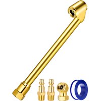 Longziming - 5-teiliger Autoreifen-Ventiladapter, 1/4 npt Außengewinde, Messing-Schnellanschluss für Schlauch, Reifenfüllkopf, von LONGZIMING