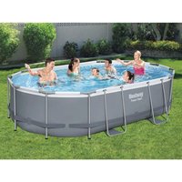 Longziming - Bestway Power Steel Swimmingpool-Set Oval 488x305x107 cm von LONGZIMING