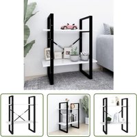 Devenirriche - The Living Store Bücherregal 2 Fächer Weiß 60x30x70 cm Holzwerkstoff - Bücherregal - Regal - Holzmöbel - Weißes Regal - Industrielles von DEVENIRRICHE