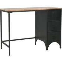 Longziming - Einzelsockel Schreibtisch Massivholz und Stahl 100x50x76 cm von LONGZIMING