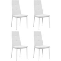 Longziming - Esszimmerstühle 4 Stk. Weiß Kunstleder von LONGZIMING