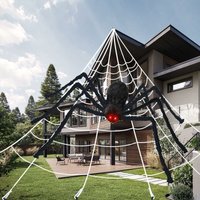 Halloween Spinne, 200cm Riesenspinne, Halloween Outdoor Deko mit 7m Dreiecksnetz 20g erweiterbares Spinnennetz 10 Kunststoff Spinne, Horror Deko für von LONGZIMING