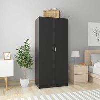 Longziming - Kleiderschrank Schwarz 80×52×180 cm Spanplatte von LONGZIMING