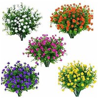 Künstliche Blumen für den Außenbereich, künstliche Grünpflanzen aus Kunststoff, strauchresistente Pflanzen für den Innen- und Außenbereich, Vase, von LONGZIMING