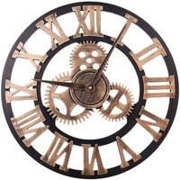 Modische Wanduhr, Wanduhr mit römischen Ziffern, leise Metalluhr, Wanddekoration für Wohnzimmer, Küche, Büro, Wohnkultur, Retro-3D-Wanduhr mit von LONGZIMING