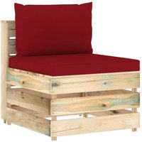 Longziming - Modulares Mittelsofa mit Kissen Grün Imprägniertes Holz von LONGZIMING