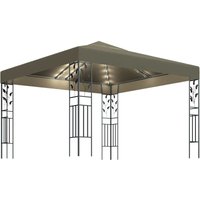 Longziming - Pavillon mit LED-Lichterkette 3x3 m Taupe von LONGZIMING