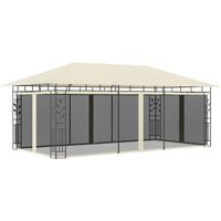 Pavillon mit Moskitonetz 6x3x2,73 m Creme von LONGZIMING