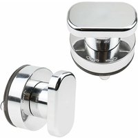 Sauggriff für Glastür, Dusche, starker Saugnapf, Schublade, Glas, Spiegel, Wand, Fliesen, Griffe – 2 Stück (Silber) von LONGZIMING