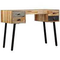 Longziming - Schreibtisch Wiederverwertetes Teak Massivholz 110 × 50 × 76 cm von LONGZIMING