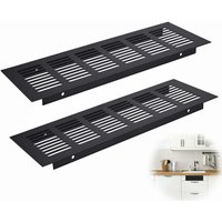 Longziming - Schwarzes Lüftungsgitter, 2 Stück Lüftungsgitter aus Aluminiumlegierung, Lüftungsgitter für den Außenbereich, zur Belüftung in Küchen, von LONGZIMING