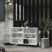 Sideboard Hochglanz-Weiß 103,5x35x70 cm Spanplatte von LONGZIMING