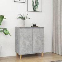 Sideboard mit Massivholzbeinen Betongrau 60x35x70cm Spanplatte von LONGZIMING