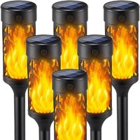 Solar-Flammenlichter für den Außenbereich, 6er-Pack wasserdichte Solar-Flammenlichter, Solar-Fackellichter für Garten, Terrasse, Wege, Rasen Solar-Flammenlichter für den Außenbereich, 6er-Pack wasserdichte Solar-Flammenlichter, Solar-Fackellichter für Garten, Terrasse, Wege, Rasen von LONGZIMING