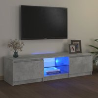 Longziming - TV-Schrank mit LED-Leuchten Betongrau 140x40x35,5 cm von LONGZIMING