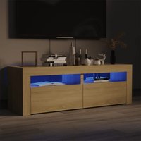 Longziming - TV-Schrank mit LED-Leuchten Sonoma-Eiche 120x35x40 cm von LONGZIMING