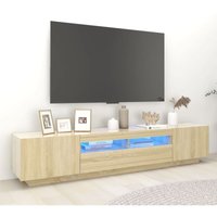 TV-Schrank mit LED-Leuchten Sonoma-Eiche 200x35x40 cm von LONGZIMING
