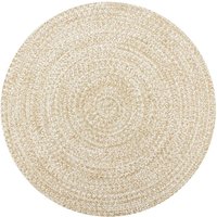 Teppich Handgefertigt Jute Weiß und Natur 90 cm von LONGZIMING