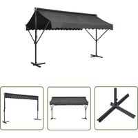 The Living Store Freistehende Markise 400x300 cm Anthrazit - Freistehende Markise - Gartensonnenmarkise - Sonnenschutz - Outdoor Möbel von LONGZIMING