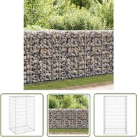 Longziming - The Living Store Gabionenwand mit Abdeckung Verzinkter Stahl 60x50x100 cm - Gabionenwand - Gabionsystem - Stahltrennung - Gartenzubehör von LONGZIMING