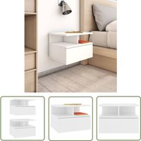 Longziming - The Living Store Hängende Nachttische 2 Stk. Weiß 40 x 31 x 27 cm Holzwerkstoff - Hängender Nachttisch - Wand-Nachttisch - Schwebender Longziming - The Living Store Hängende Nachttische 2 Stk. Weiß 40 x 31 x 27 cm Holzwerkstoff - Hängender Nachttisch - Wand-Nachttisch - Schwebender von LONGZIMING