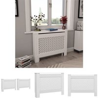 Longziming - The Living Store Heizkörperverkleidungen 2 Stk. Weiß 112×19×81,5 cm mdf - Heizkörper-Zubehör - Weiß von LONGZIMING