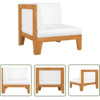 Longziming - The Living Store Modular-Ecksofa mit Cremeweißen Kissen Akazie Massivholz - Holzsessel - Gartenlounge - Outdoor Möbel von LONGZIMING