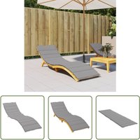 The Living Store Sonnenliegen-Auflage Grau 200x70x3 cm Oxford-Gewebe - Gartenliege Auflagen - Oxford Stoff - Wasserabweisende Liegematratze von LONGZIMING