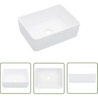 Longziming - The Living Store Waschbecken 40 x 30 x 13 cm Keramik Weiß - Waschbecken - Keramik Waschbecken - Aufsatzwaschbecken - Weißes Waschbecken von LONGZIMING