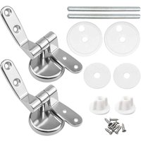 Longziming - Toilettensitz-Scharnierverschlüsse, 2er-Pack Ersatz-Toilettensitzscharniere mit Beschlägen aus Zinklegierung, von LONGZIMING