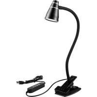 USB-LED-Clip-Schreibtischlampe - 5 w 360 ° Flexible LED-Klemm-Schreibtischlampe, 3 Farben und 10 einstellbare Helligkeit, Clip-Lampe für Bett / von LONGZIMING