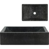 Waschbecken 45x30x12 cm Marmor Schwarz von LONGZIMING