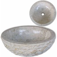 Longziming - Waschbecken Marmor 40 cm Creme von LONGZIMING