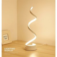 Led Spiral Nachttischlampe 12W Warmweiß Augenschutz Helligkeit, led Tischlampe/Dekorative Beleuchtung für Schlafzimmer Wohnzimmer (Weiß) von LONGZIMING