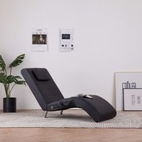 Massage Chaiselongue mit Kissen Schwarz Kunstleder von LONGZIMING