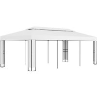 Pavillon mit Doppeldach 3 x 6 m Weiß von LONGZIMING