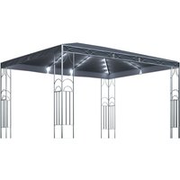Pavillon mit LED-Lichterkette 400x300 cm Anthrazit von LONGZIMING