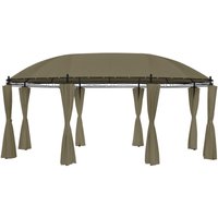 Pavillon mit Vorhängen 520x349x255 cm Taupe 180 g/m² von LONGZIMING