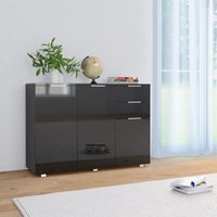 Sideboard Hochglanz-Schwarz 107 x 35 x 76 cm von LONGZIMING