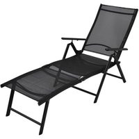 Longziming - Sonnenliege Klappbar Aluminium 178x63,5x96 cm Schwarz von LONGZIMING