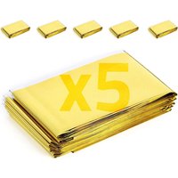 Survivaldecke 5er Pack Notfalldecke 210x160cm Wiederverwendbare Thermodecke gegen Kälte und Hitze für Outdoor Survival Marathons oder Erste Hilfe Survivaldecke 5er Pack Notfalldecke 210x160cm Wiederverwendbare Thermodecke gegen Kälte und Hitze für Outdoor Survival Marathons oder Erste Hilfe von LONGZIMING