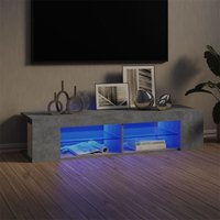 Longziming - TV-Schrank mit LED-Leuchten Betongrau 135x39x30 cm von LONGZIMING