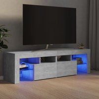 TV-Schrank mit LED-Leuchten Betongrau 140x35x40 cm von LONGZIMING