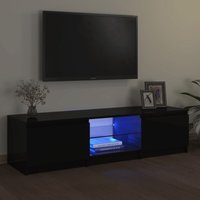 TV-Schrank mit LED-Leuchten Schwarz 140x40x35,5 cm von LONGZIMING
