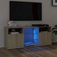 TV-Schrank mit LED-Leuchten Sonoma-Eiche 120x30x50 cm von LONGZIMING