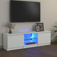 TV-Schrank mit LED-Leuchten Weiß 120x30x35,5 cm von LONGZIMING
