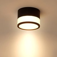 Temgin led Deckenleuchte Spot 12W 3000K Rund Schwarz Warmweiß Deckenleuchte Wohnzimmer Aluminium Ø10 230V Leuchte Strahler für Flur Schlafzimmer von LONGZIMING