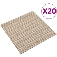 Teppichfliesen 20 Stk. 5 m² 50x50 cm Gestreift Beige von LONGZIMING